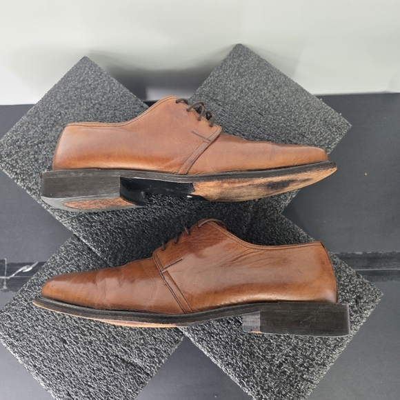 Marco Luigi Men's 12A Brown Leather Derby Dress Shoes Square Toe Vero Cuoio - Picture 9 of 9